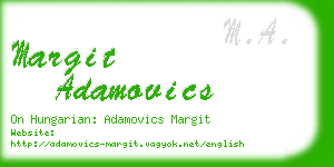 margit adamovics business card